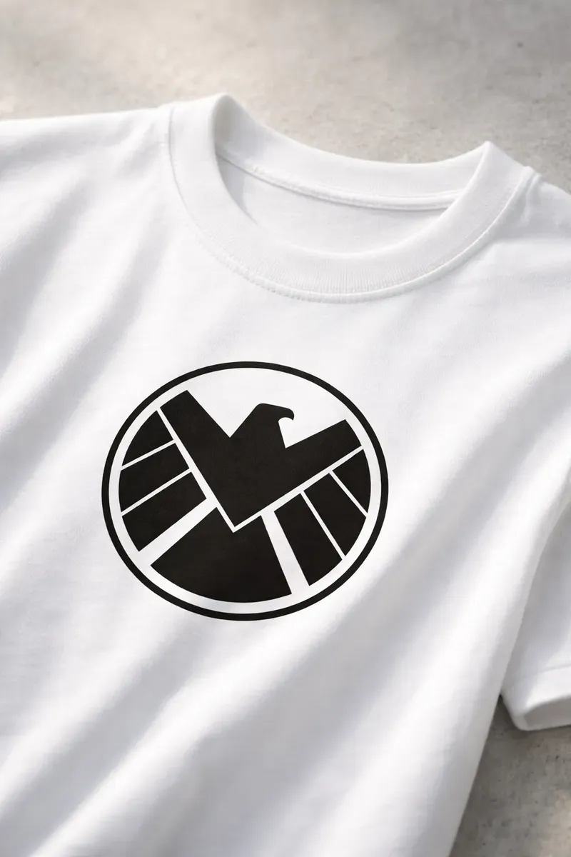Camiseta Branca Infantil Unissex Shield mlc