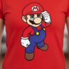 Camiseta Vermelha Feminina Baby Look Mario Bros Mod 2 mlc