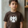 Camiseta Marrom Infantil Unissex Shield mlc