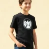 Camiseta Preta Infantil Unissex Shield mlc