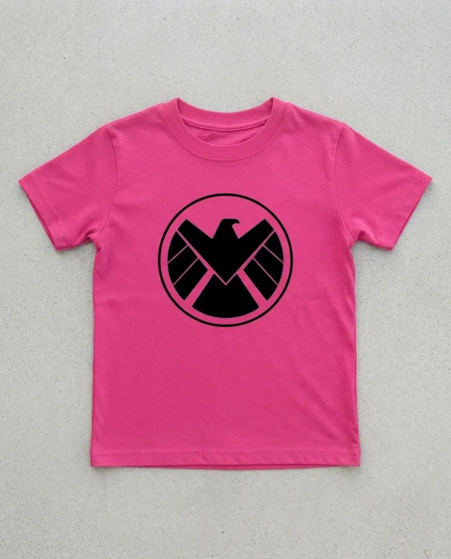 Camiseta Rosa Infantil Unissex Shield mlc