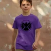 Camiseta Roxa Infantil Unissex Shield mlc