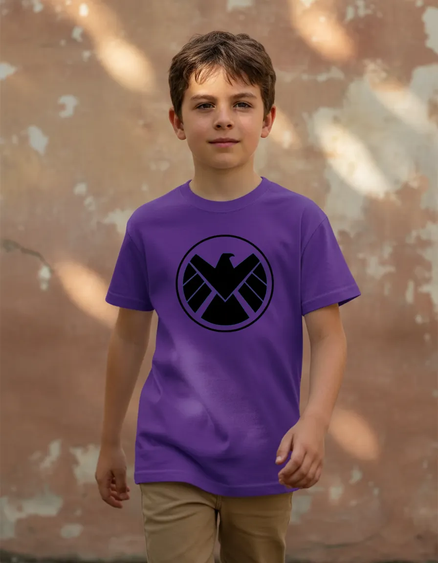 Camiseta Roxa Infantil Unissex Shield mlc