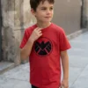 Camiseta Vermelha Infantil Unissex Shield mlc