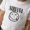 Camiseta Branca Infantil Unissex Nirvana mlc