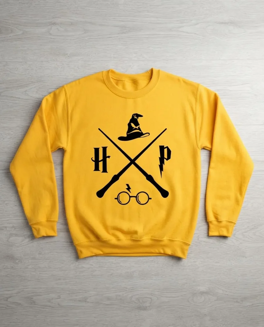 2 Moletom Amarelo Flanelado Infantil Unissex Harry Potter mlc