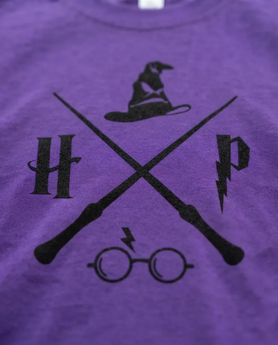 Camiseta Roxa Infantil Unissex Harry Potter mlc