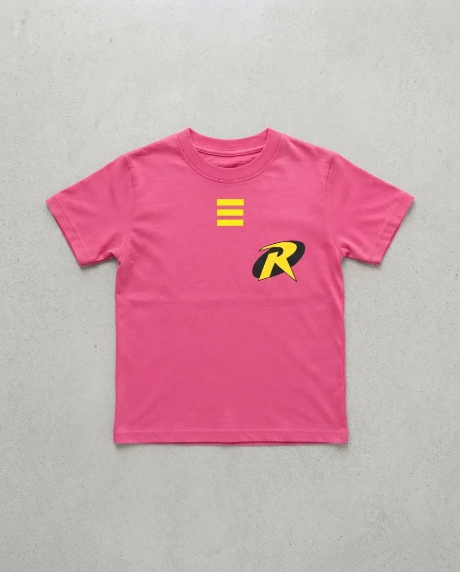 Camiseta Rosa Infantil Unissex Robin mlc