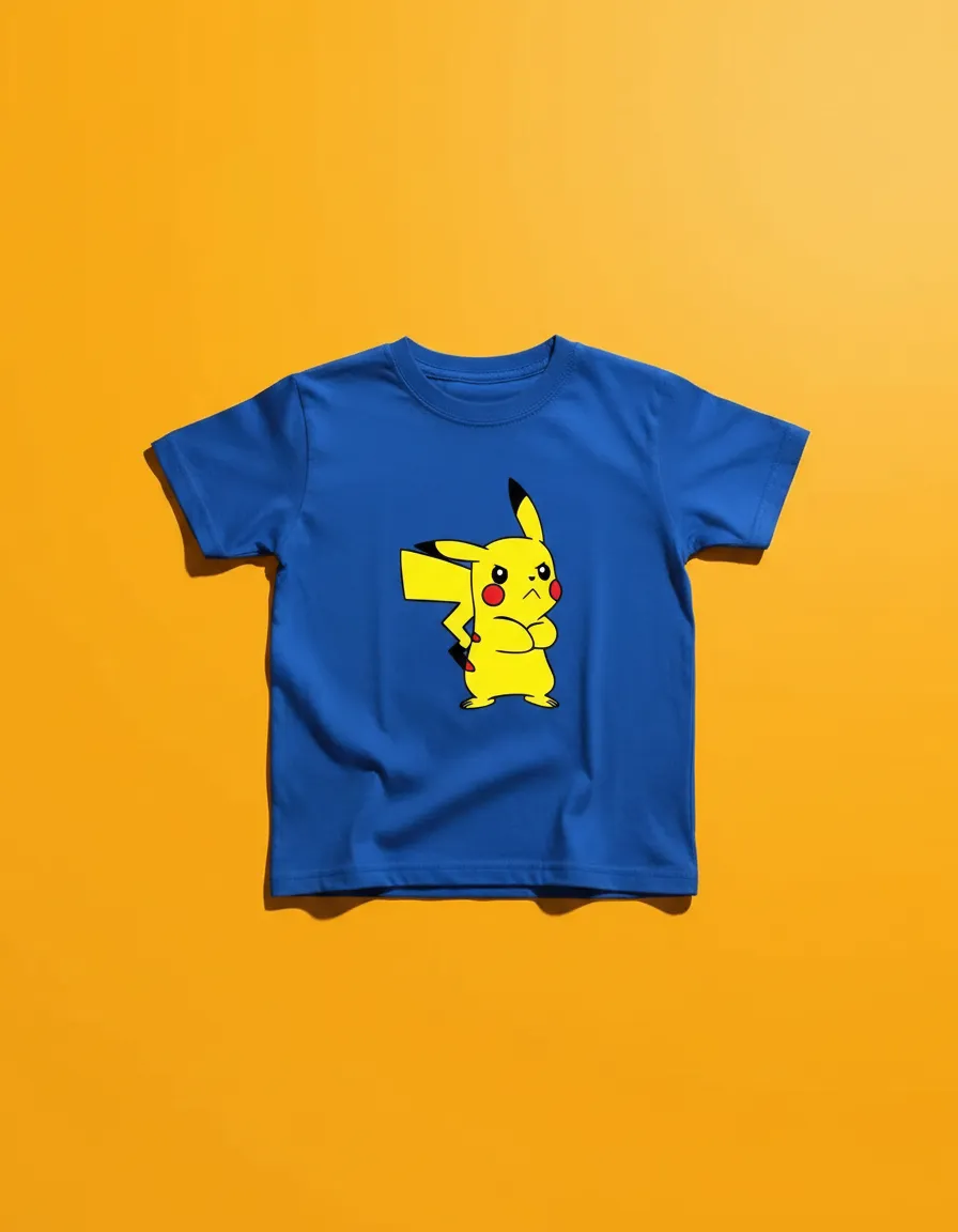 Camiseta Azul Infantil Unissex Pikachu Pokémon mlr