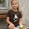 Camiseta Marrom Manga Curta Infantil Bluey Mackenzie mlr