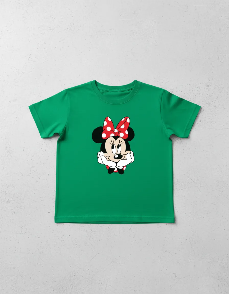 2 Camiseta Manga Curta Verde Infantil Unissex Minnie Mouse mlc