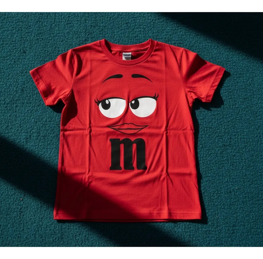 2 Camiseta Vermelha Infantil Unissex m&m mod 3 mlc