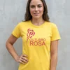 Camiseta Amarela Baby Look Feminina Outubro Rosa mlr