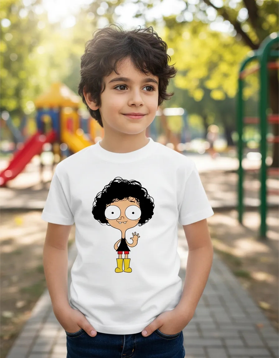 Camiseta Branca Infantil Unissex Irmao Do Jorel mlc