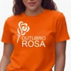 Camiseta Laranja Baby Look Feminina Outubro Rosa spe