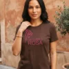 Camiseta Marrom Baby Look Feminina Outubro Rosa mlc