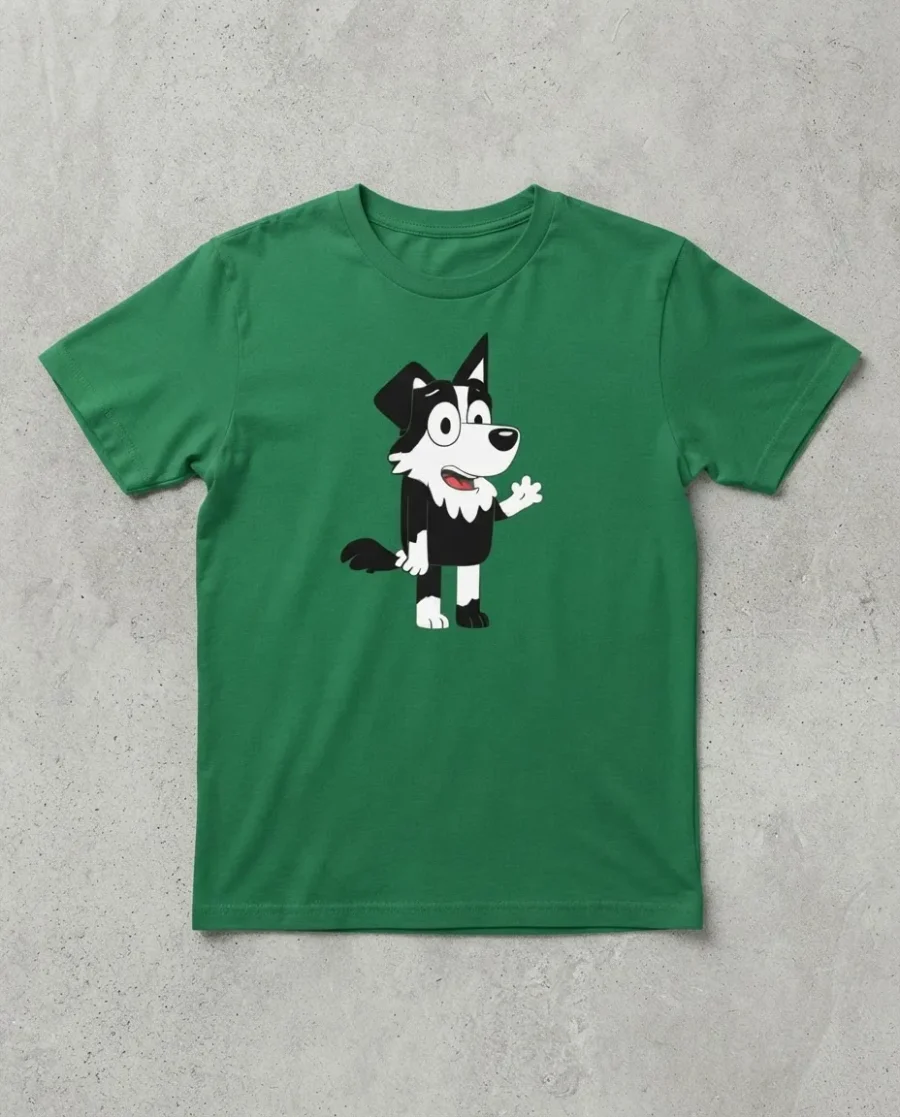 Camiseta Verde Manga Curta Infantil Bluey Mackenzie mlr