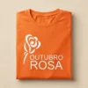Camiseta Laranja Tradicional Adulto Unissex Outubro Rosa mlc