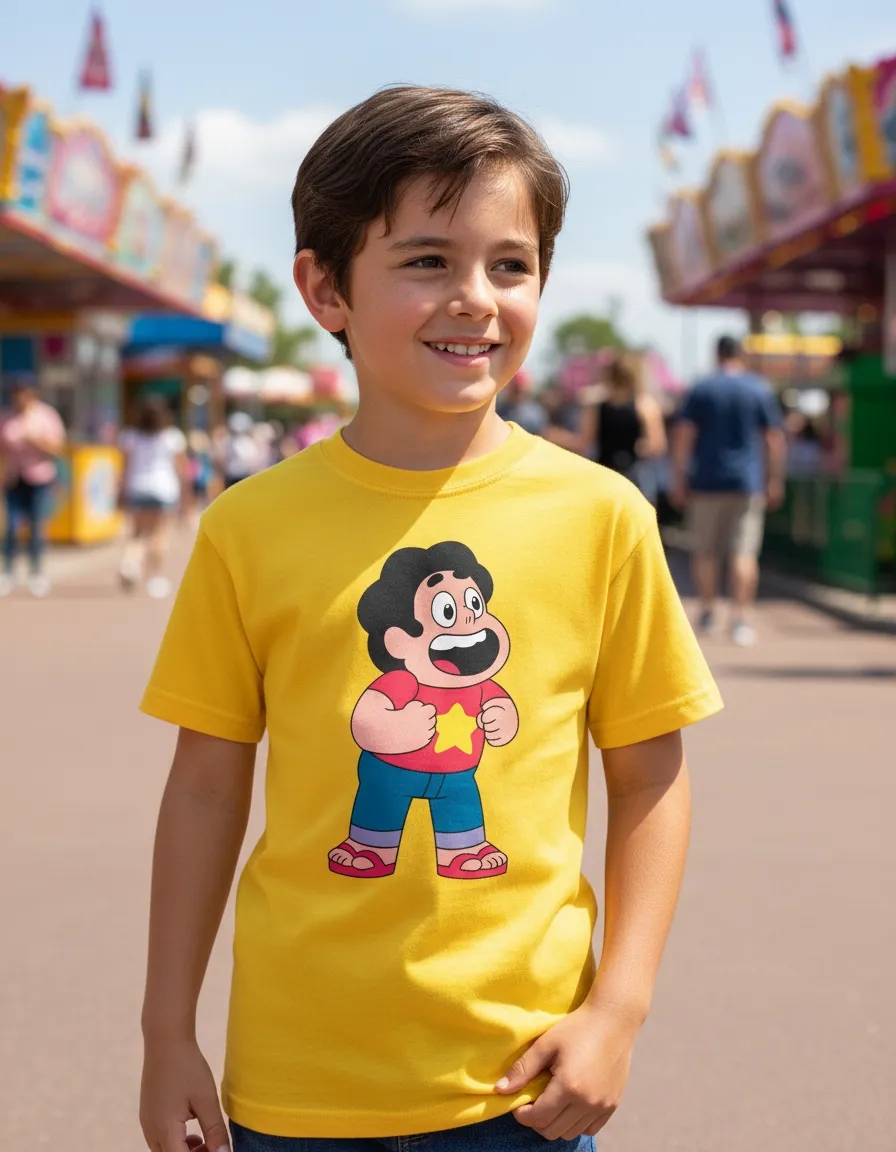 Camiseta Amarela Steven Universo ( Infantil ) mlc