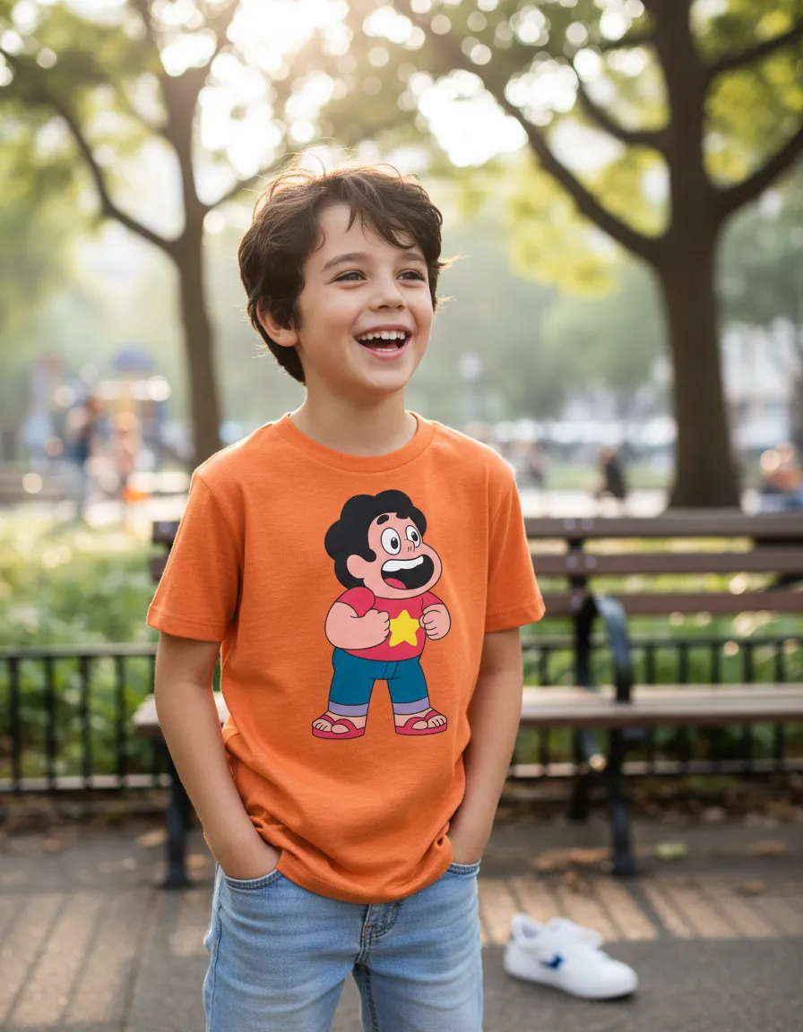 Camiseta Laranja Steven Universo ( Infantil ) mlr