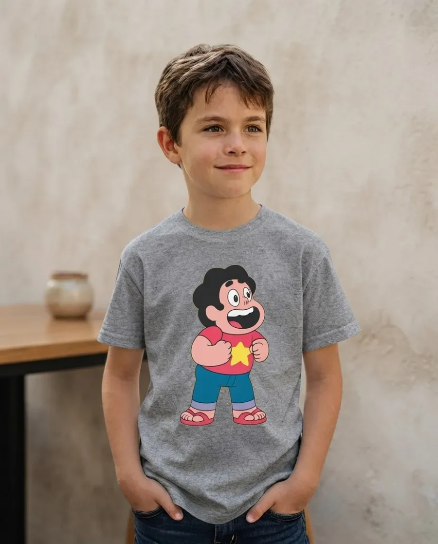 Camiseta Cinza Steven Universo ( Infantil ) mlc