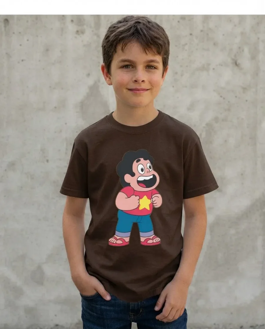Camiseta Marrom Steven Universo ( Infantil ) mlr