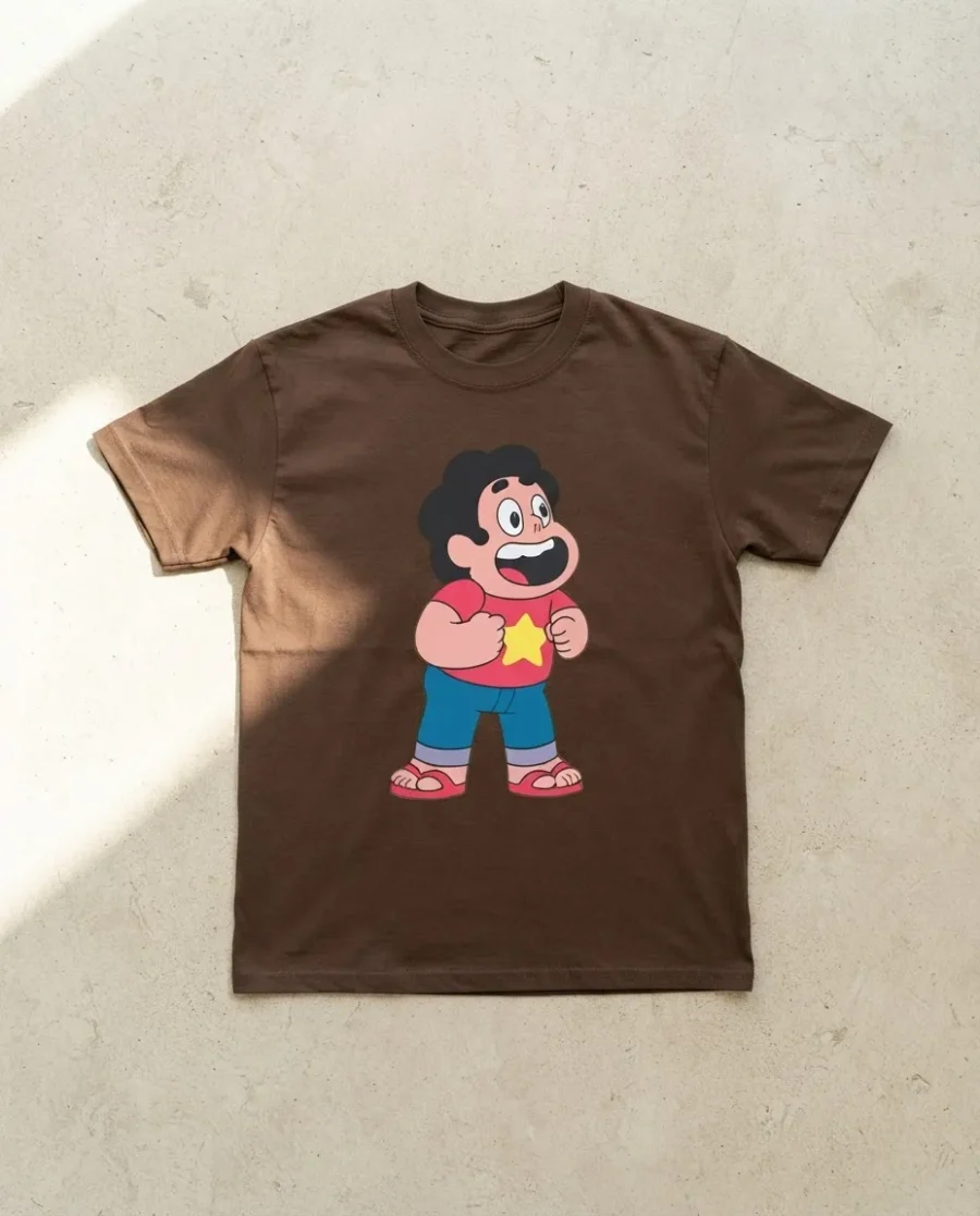 Camiseta Marrom Steven Universo ( Infantil ) mlr