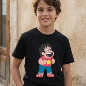 29 Camiseta Preta Steven Universo ( Infantil ) mlc