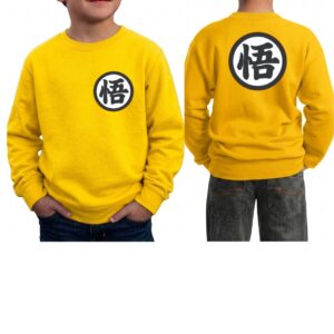 3 Moletom Amarelo Algodão Flanelado Infantil Dragon Ball Goku Silk Screen mlc