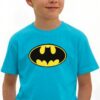 Camiseta Azul Turquesa Infantil Batman Heroi mlr