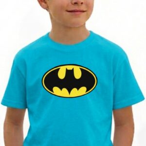 3 Camiseta Azul Turquesa Infantil Batman Heroi mlr