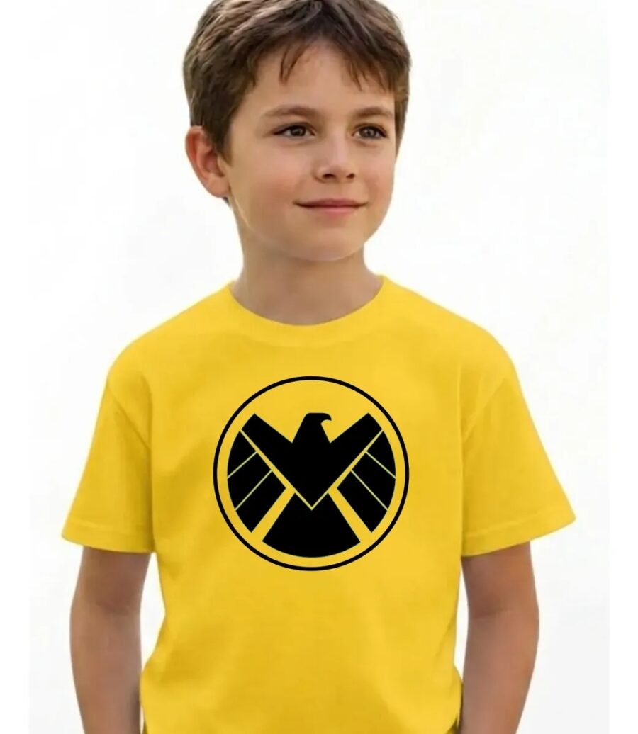 Camiseta Amarela Infantil Unissex Shield mlc