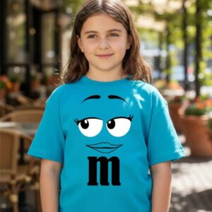 3 Camiseta Azul-turquesa Infantil Unissex m&m mod 3 mlc