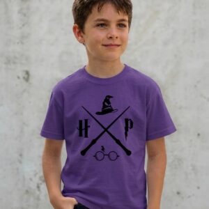 3 Camiseta Roxa Infantil Unissex Harry Potter mlc