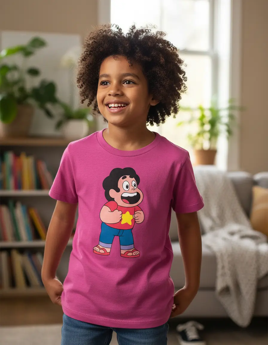 Camiseta Rosa Steven Universo ( Infantil ) mlr