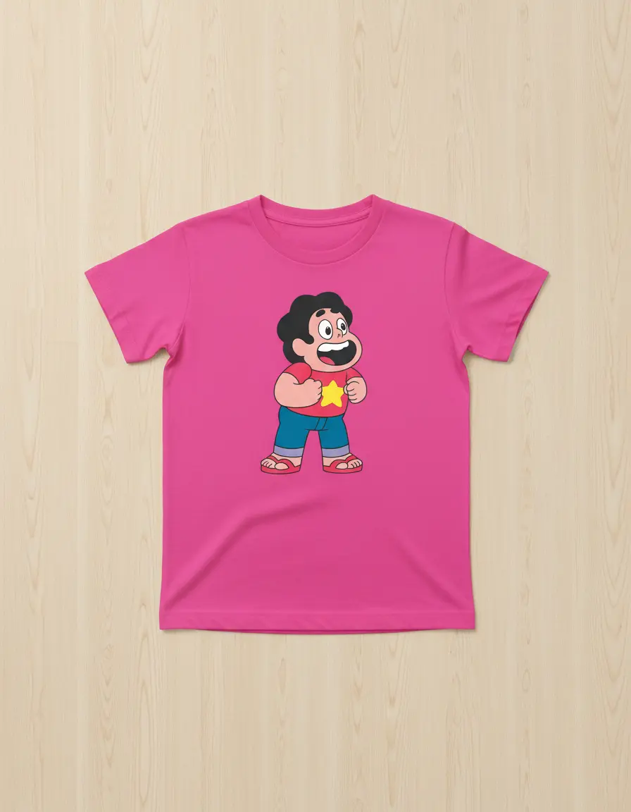 Camiseta Rosa Steven Universo ( Infantil ) mlr