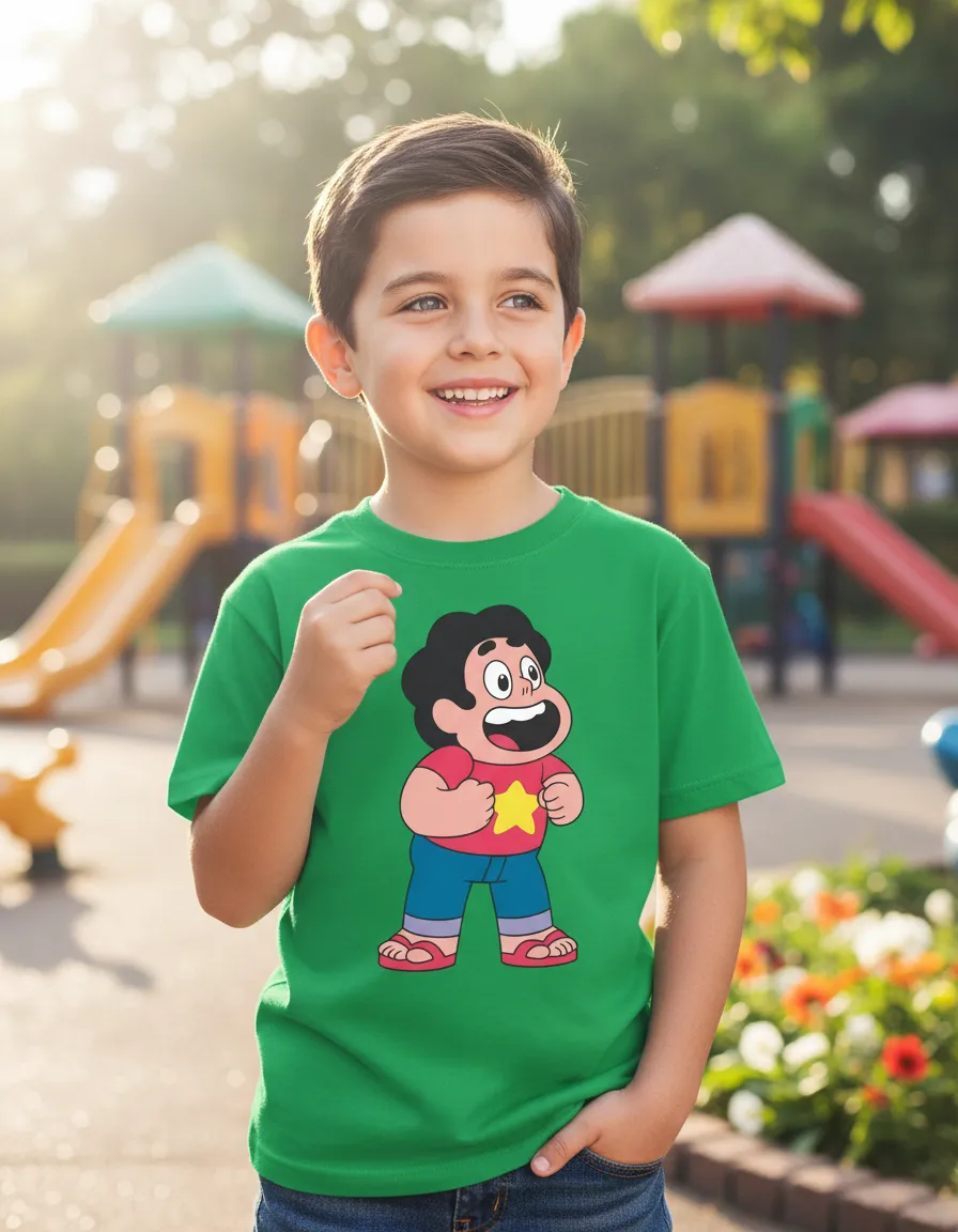 Camiseta Verde Steven Universo ( Infantil ) mlr