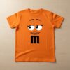 Camiseta Laranja Infantil Unissex m&m mod 3 mlc