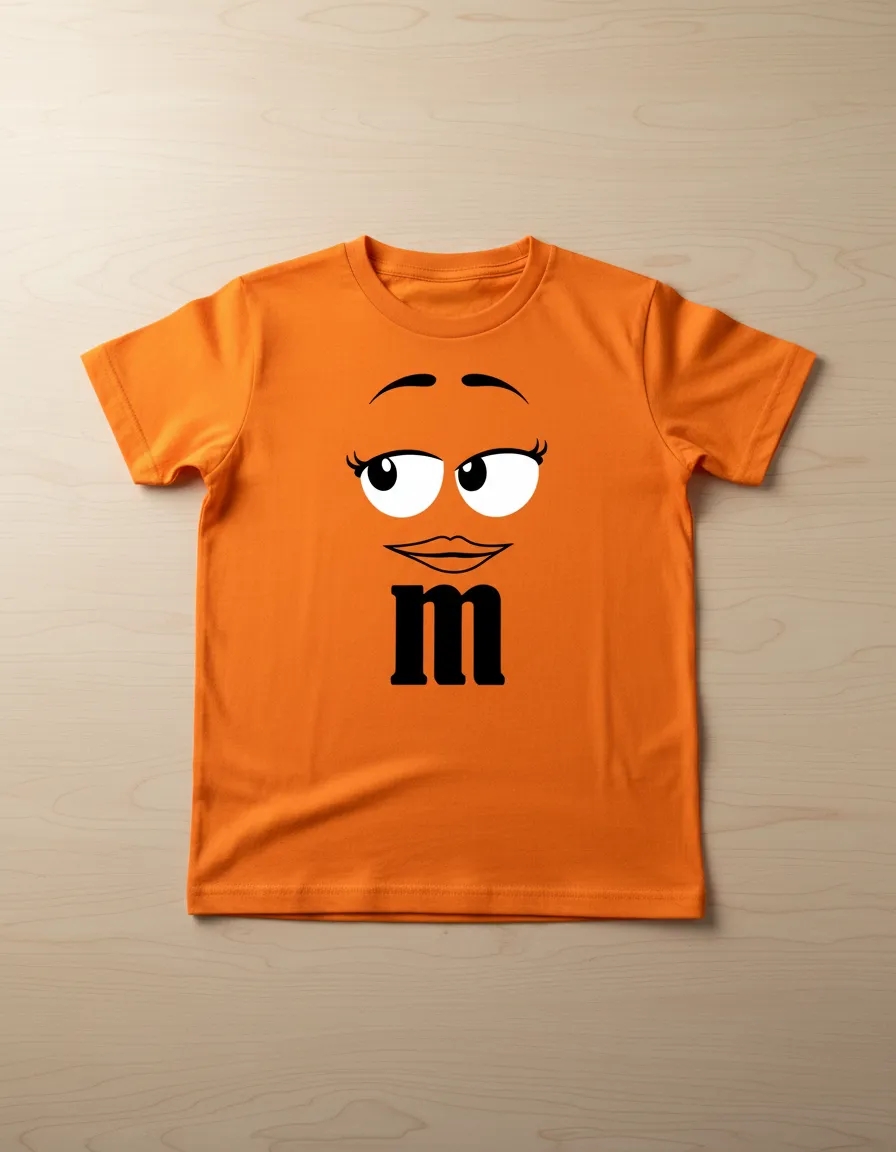 Camiseta Laranja Infantil Unissex m&m mod 3 mlc