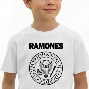 4 Camiseta Branca Infantil Unissex Banda Ramones T-shirt Premium mlc