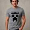 Camiseta Cinza Ss Adulto Minecraft mlc