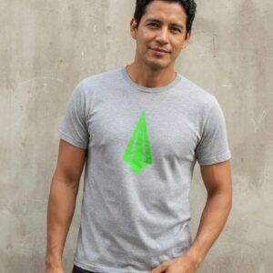 5 Camiseta Cinza Arqueiro Verde, Mod. 2 ( Adulto Tradicional ) mlca