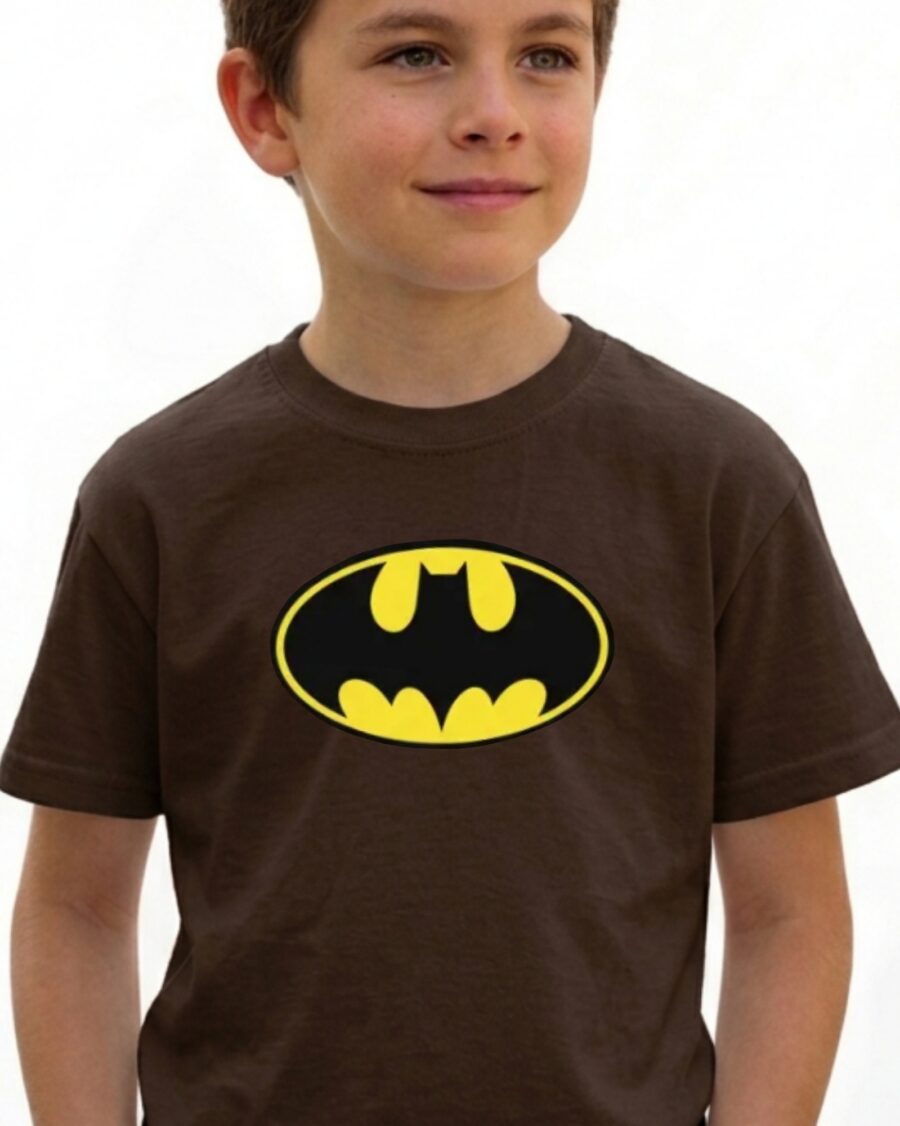 Camiseta Marrom Infantil Batman Heroi mlr