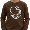 Camiseta Marrom Manga Longa Unissex Infantil Verde Yoshi Mario Bros mlc