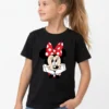 8 Camiseta Manga Curta Preta Infantil Minnie Mouse mlr