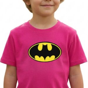 9 Camiseta Rosa Infantil Batman Heroi mlr