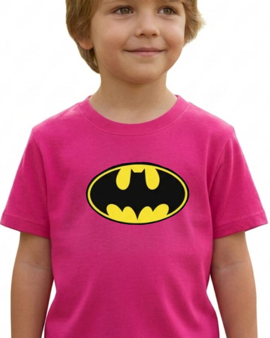 Camiseta Rosa Infantil Batman Heroi mlr