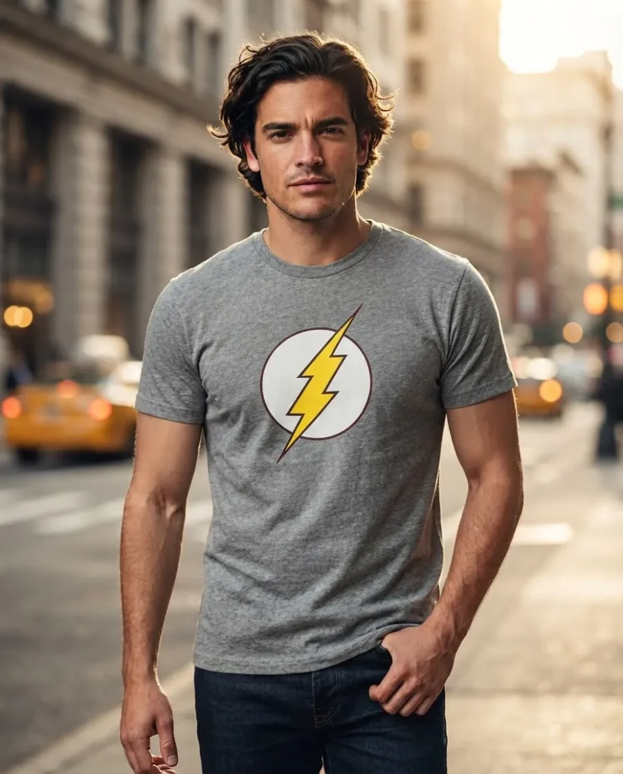 Camiseta Cinza Adulto Flash mlc