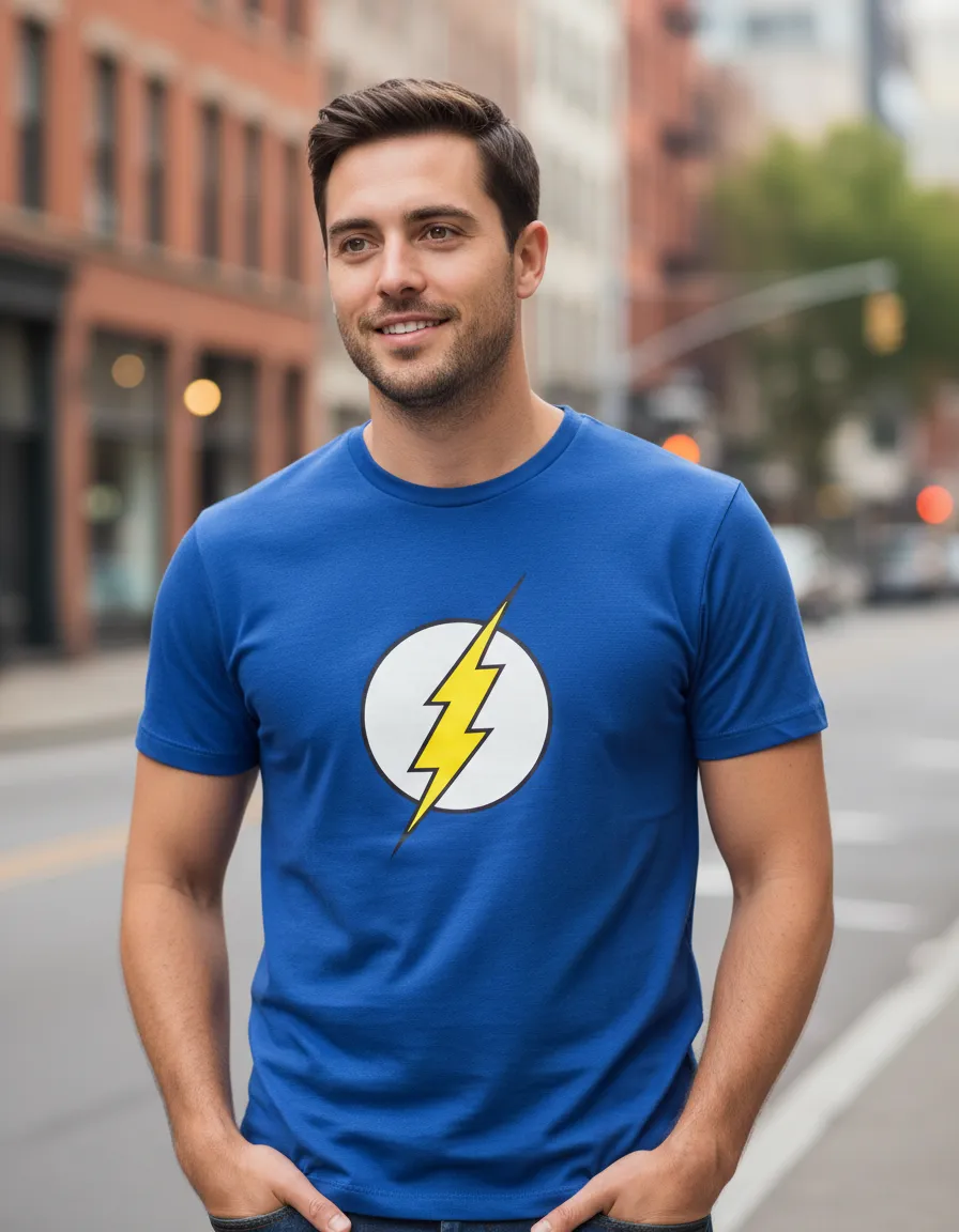 Camiseta Azul Adulto Flash mlr
