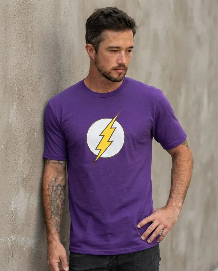 Camiseta Roxa Adulto Flash mlr